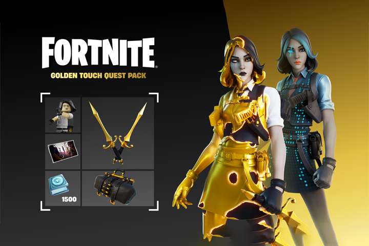 Fortnite - Golden Touch Challenge Pack + 1500 V-Bucks Challenge